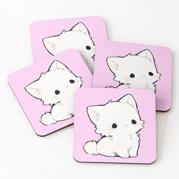 Item preview, Cute Fluffy White Kitten Kawaii Cat designed and sold by jianina-alondra.