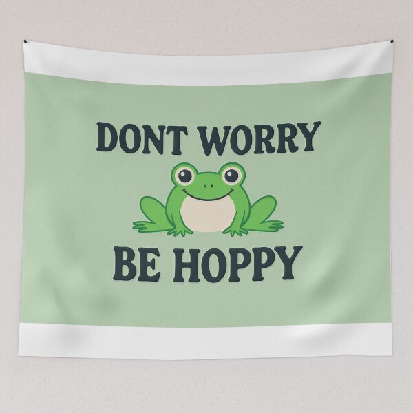 Item preview, Cute Green Frog Don't Worry Be Hoppy designed and sold by C-Plus-Home.