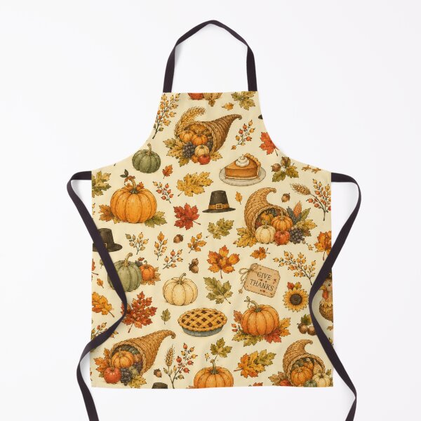 Item preview, Watercolor Thanksgiving Pattern | Pumpkin, Turkey & Fall Leaves Seamless Autumn Design designed and sold by DreamPixelPrint.