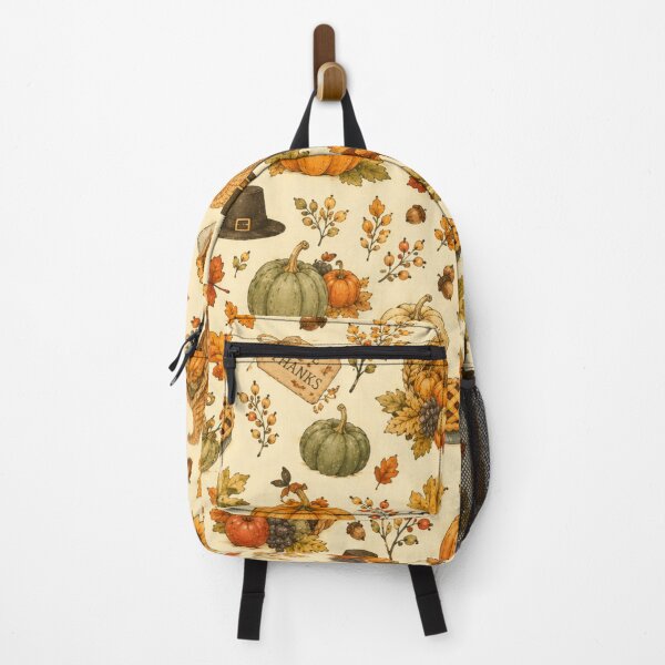 Item preview, Watercolor Thanksgiving Pattern | Pumpkin, Turkey & Fall Leaves Seamless Autumn Design designed and sold by DreamPixelPrint.