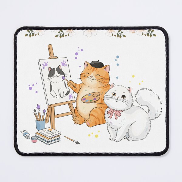 Item preview, Meow-sterpiece Cat Painter Sticker/Postcard designed and sold by KANAH FORYED.