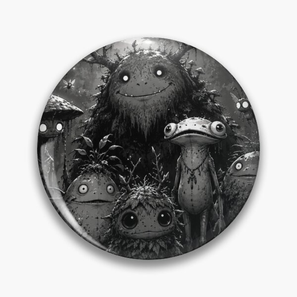 Item preview, Midnight Swamp Creatures – Dark Fantasy Forest Monsters B&W Manga Art Print designed and sold by @SHINTOSARTSTORE.