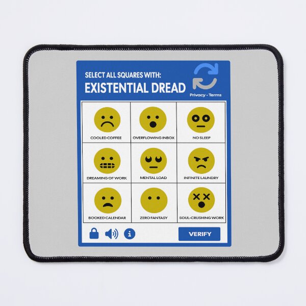 Item preview, Existential Dread reCAPTCHA Funny Corporate Humor T-Shirt designed and sold by Message from Earth.