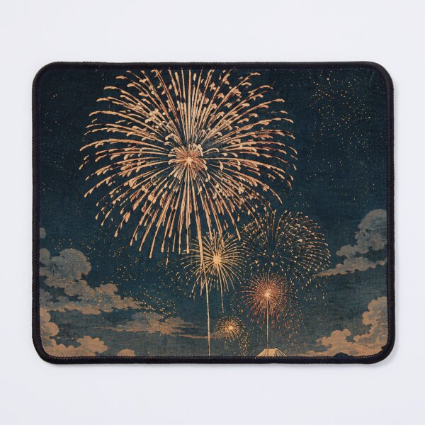 Item preview, Golden Fireworks Over Lake designed and sold by Silent Japan Studio.
