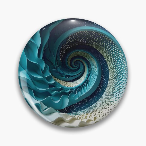 Item preview, Abstract Ocean Spiral Design with Blues designed and sold by Vicky Brago-Mitchell®.