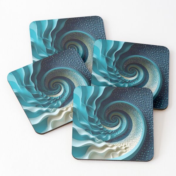 Item preview, Abstract Ocean Spiral Design with Blues designed and sold by Vicky Brago-Mitchell®.