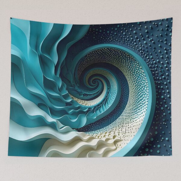 Item preview, Abstract Ocean Spiral Design with Blues designed and sold by Vicky Brago-Mitchell®.