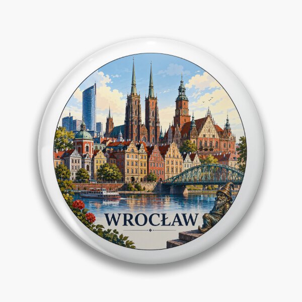 Item preview, Wrocław Landmark Skyline Travel Sticker designed and sold by Beyond Destinations.