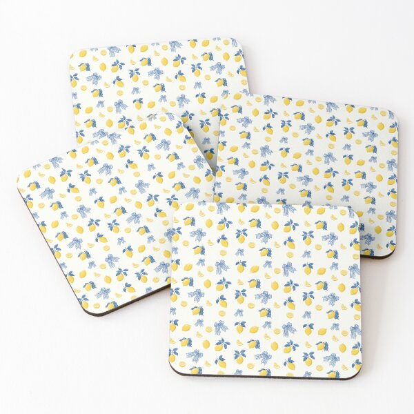 Item preview, Vintage lemon and blue bows seamless pattern background designed and sold by ingapv.