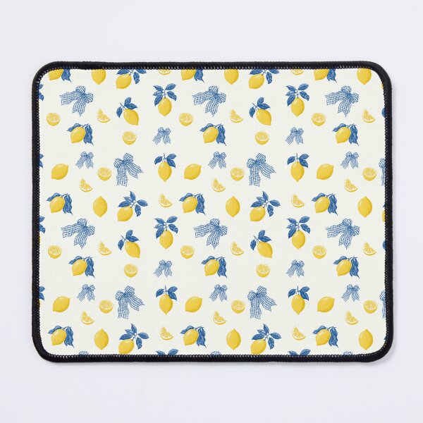Item preview, Vintage lemon and blue bows seamless pattern background designed and sold by ingapv.