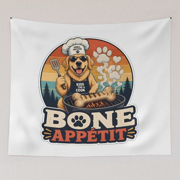 Item preview, Bone Appétit | Funny Dog BBQ Veterinary Design designed and sold by Bettybee00.