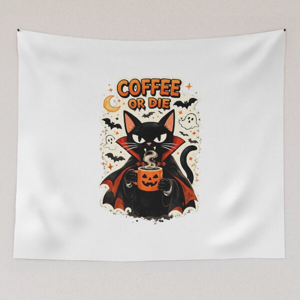 Item preview, Coffee Or Die – Vampire Black Cat Halloween Spooky Coffee Lover Funny Gift  designed and sold by Artycom.