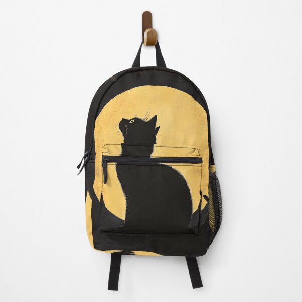 Item preview, Black Cat Golden Full Moon Silhouette Vintage Aesthetic Art designed and sold by GrinGalore.