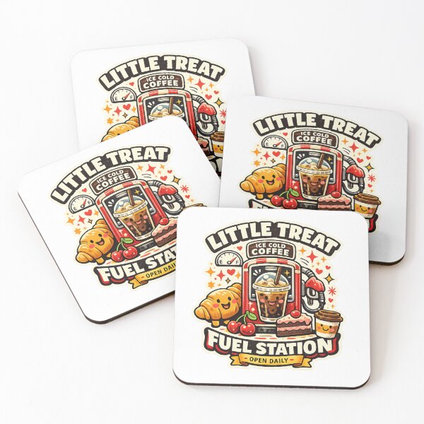 Item preview, Little Treat Fuel Station – Retro Coffee & Dessert Art designed and sold by Doodle Souq.