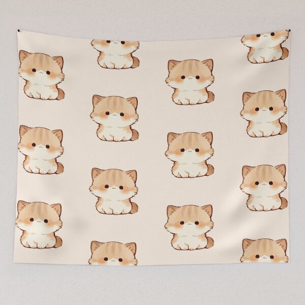 Artikelvorschau, Cute Fluffy Cream Kitten Kawaii Cat entworfen und verkauft von jianina-alondra.