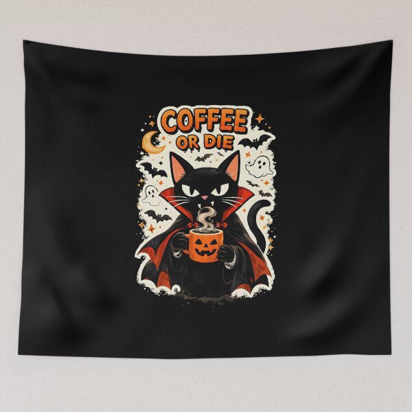 Item preview, Coffee Or Die – Vampire Black Cat Halloween Spooky Coffee Lover Funny Gift  designed and sold by Artycom.