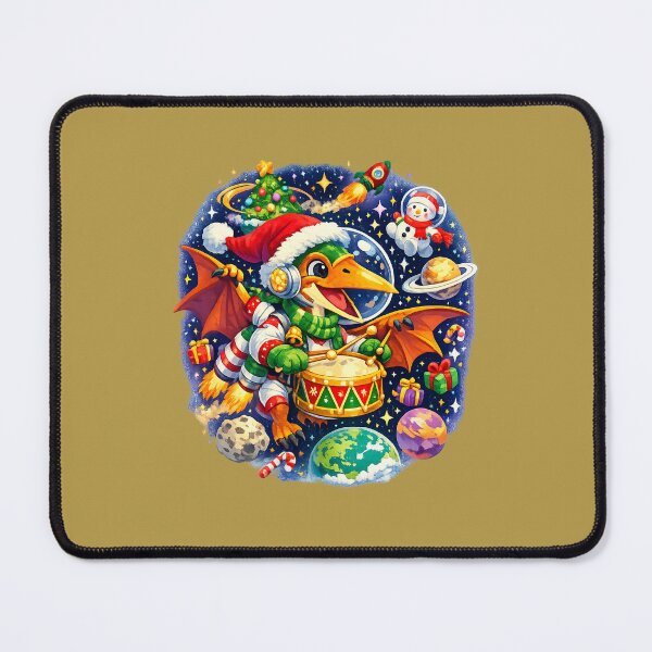 Item preview, Whimsical Dinosaur Christmas Space Adventure designed and sold by annenambiro.