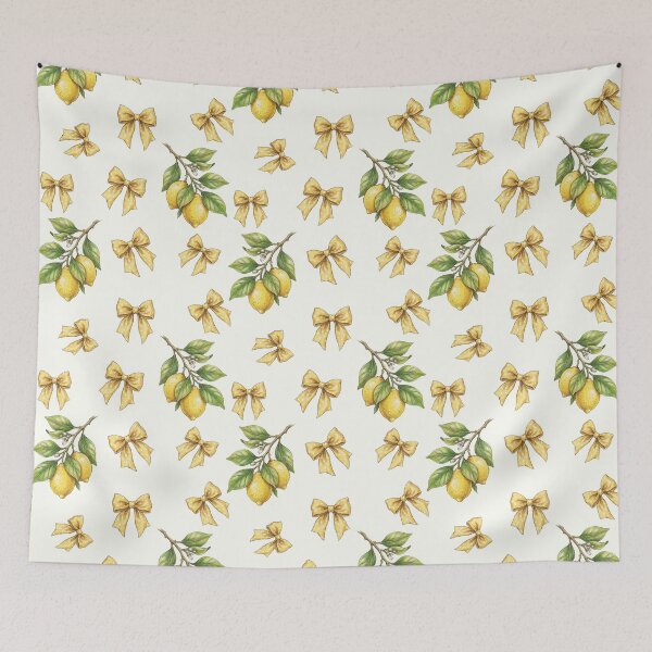 Item preview, Vintage lemon branches and yellow bows seamless pattern background designed and sold by ingapv.