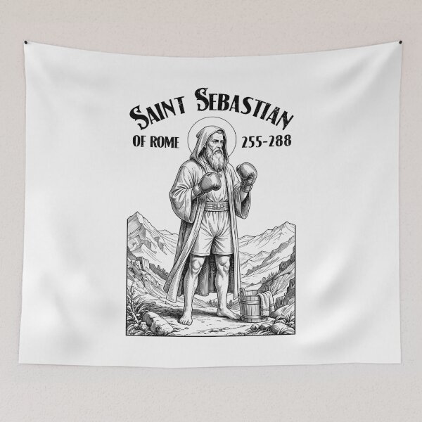 Item preview, Boxer Boxing Gym Pugilist Vintage Patron Saint Sebastian designed and sold by GrandeDuc.
