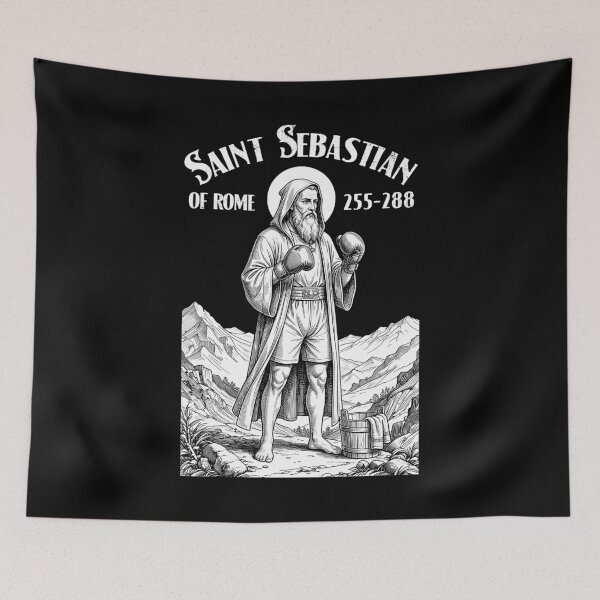 Item preview, Boxer Boxing Gym Pugilist Vintage Patron Saint Sebastian designed and sold by GrandeDuc.