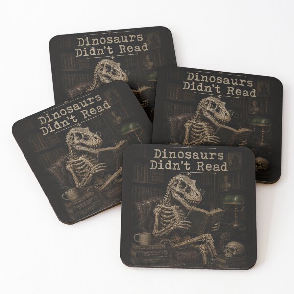 Item preview, Dinosaurs Didn't Read Dark Academia Skeleton T-Rex Reading Library Shirt designed and sold by Yellowriversss.