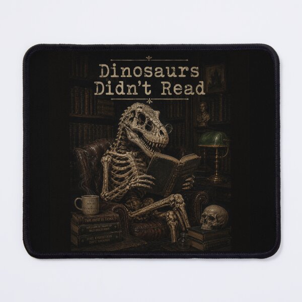 Item preview, Dinosaurs Didn't Read Dark Academia Skeleton T-Rex Reading Library Shirt designed and sold by Yellowriversss.