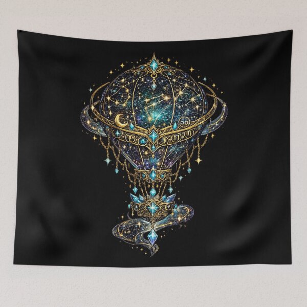 Item preview, Celestial Zodiac Hot Air Balloon | Cosmic Sky Voyage | Fantasy Astrology Art designed and sold by irfanshikh.