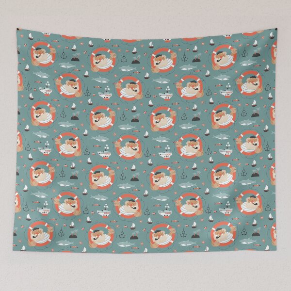 Item preview, Seamless vector pattern with old sailor designed and sold by KAYJAY DESIGNS.