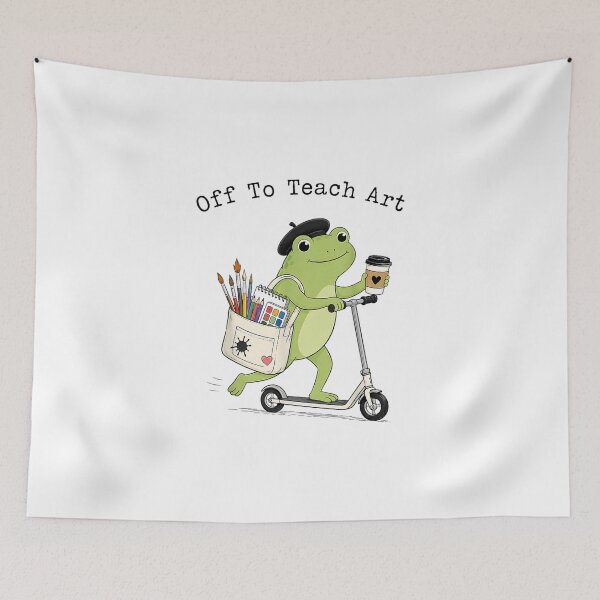 Item preview, Funny Art Teacher Frog Off to Teach Back to School Cute Drawing Design designed and sold by abig-eiyana.