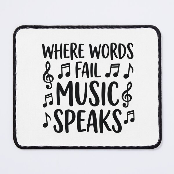 Item preview, Where Words Fail Music Speaks Quote Typography Music Lover Gift designed and sold by raedattia.
