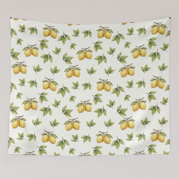 Item preview, Vintage lemon branches with leaves seamless pattern background designed and sold by ingapv.
