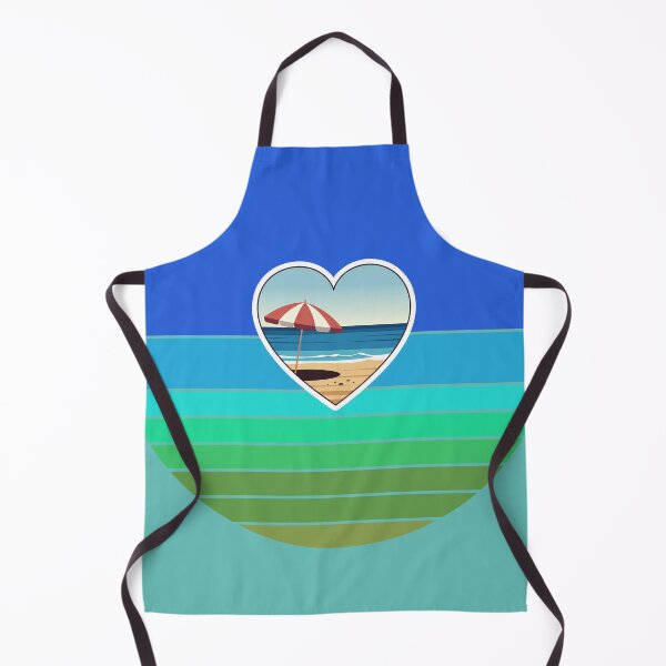 Item preview, Retro Beach Stripes with Beachy Coastal Heart and Beach Umbrella designed and sold by Beachy.