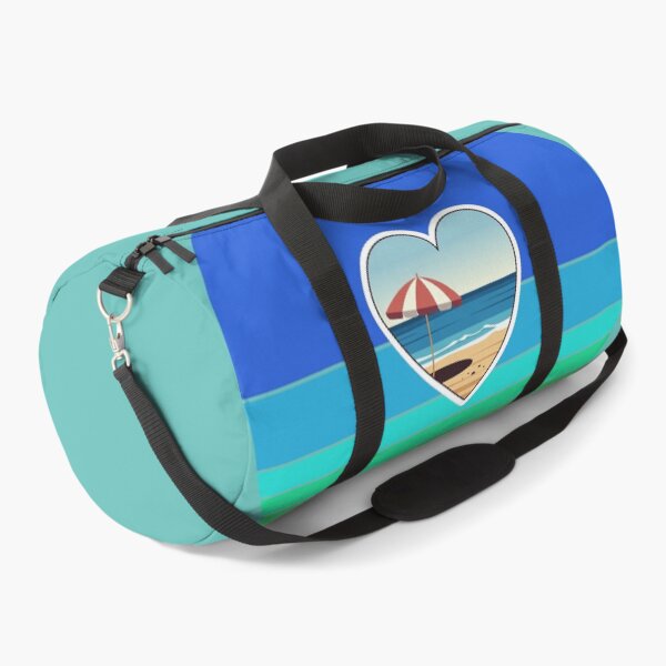 Item preview, Retro Beach Stripes with Beachy Coastal Heart and Beach Umbrella designed and sold by Beachy.