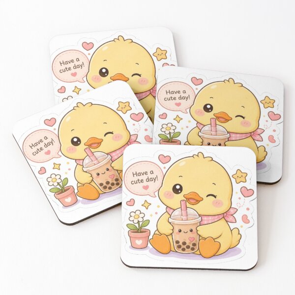 Item preview, Cute Kawaii Duck Sticker | Adorable Yellow Duck with Flower | Pastel Animal Sticker designed and sold by Vegasstickers.