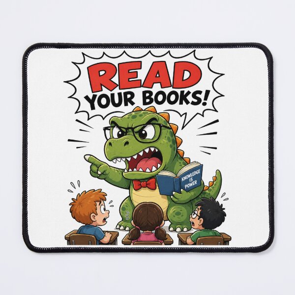 Item preview, Read Your Books Funny Angry Dinosaur Teacher Comic Back To School Shirt designed and sold by Yellowriversss.