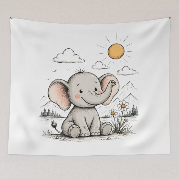 Item preview, Baby Elephant Mountain Landscape designed and sold by Snurly.