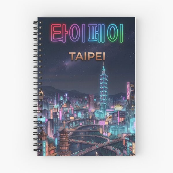 Item preview, Neo Taipei Cyberpunk Cityscape - Futuristic Skyline, Taipei 101 & Luminous Night Canal designed and sold by SOOstudio73.