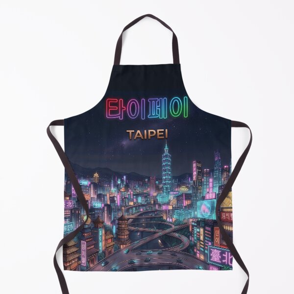 Item preview, Neo Taipei Cyberpunk Cityscape - Futuristic Skyline, Taipei 101 & Luminous Night Canal designed and sold by SOOstudio73.