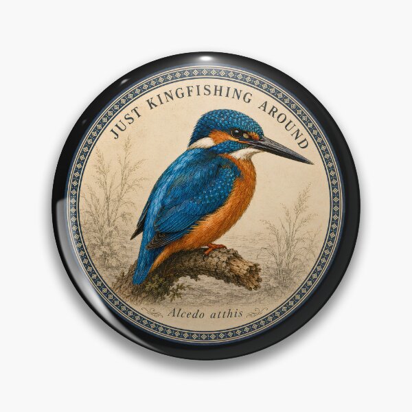 Item preview, Funny Kingfisher Gift Just Kingfishing Around Birdwatcher Gift Vintage Naturalist Art Kingfisher Shirt Bird Lover Gift designed and sold by Fanverse Merchandise.