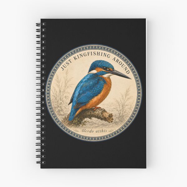 Item preview, Funny Kingfisher Gift Just Kingfishing Around Birdwatcher Gift Vintage Naturalist Art Kingfisher Shirt Bird Lover Gift designed and sold by Fanverse Merchandise.