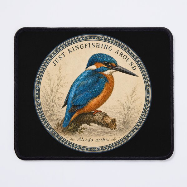 Item preview, Funny Kingfisher Gift Just Kingfishing Around Birdwatcher Gift Vintage Naturalist Art Kingfisher Shirt Bird Lover Gift designed and sold by Fanverse Merchandise.