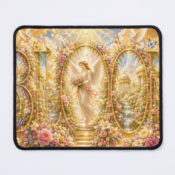 Item preview, BLOOM – Heavenly Garden Angel | Luxury Floral Fantasy Typography Art designed and sold by sunbowjp stadio.
