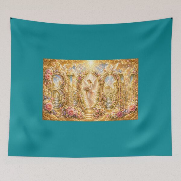 Item preview, BLOOM – Heavenly Garden Angel | Luxury Floral Fantasy Typography Art designed and sold by sunbowjp stadio.