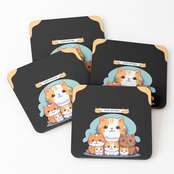Item preview, Cute Kitties Family | Adorable Kawaii Cats Cartoon Illustration for Cat Lovers designed and sold by Rohinirohi029.