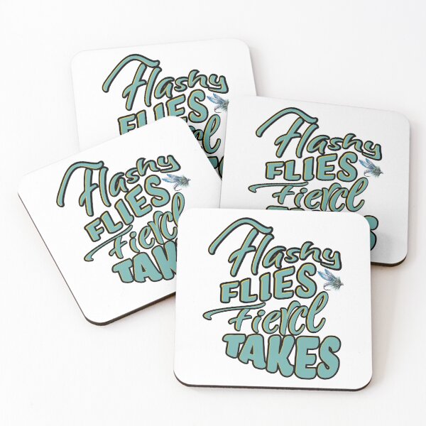 Item preview, Fly fishing text illustration "Flashy Flies Feirce Takes" mayfly. designed and sold by Art-Horizon.