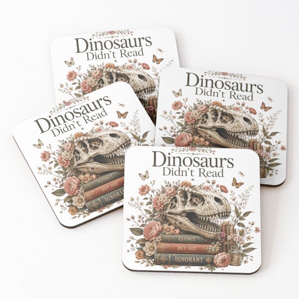 Item preview, Dinosaurs Didn't Read Extinct But Not Ignorant Floral Skull Books Shirt designed and sold by Yellowriversss.