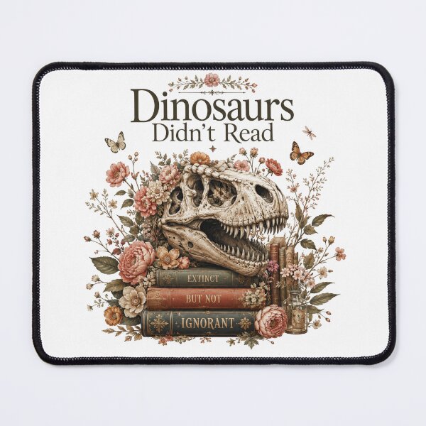 Item preview, Dinosaurs Didn't Read Extinct But Not Ignorant Floral Skull Books Shirt designed and sold by Yellowriversss.