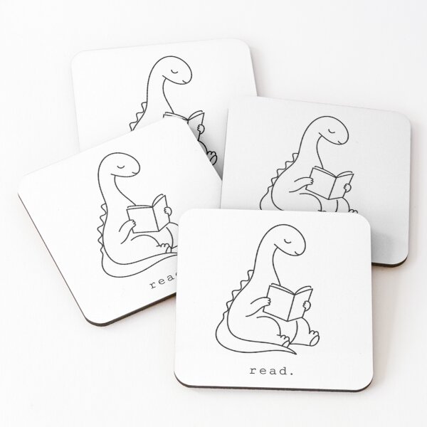 Item preview, Minimalist Dinosaur Reading Shirt Read Book Lover Line Art Aesthetic designed and sold by Yellowriversss.