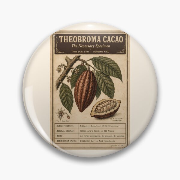 Item preview, Funny Chocolate Lover Gift Vintage Specimen Card Theobroma Cacao Chocolate Humor Shirt Chocoholic Gift Chocolate Sticker designed and sold by Fanverse Merchandise.