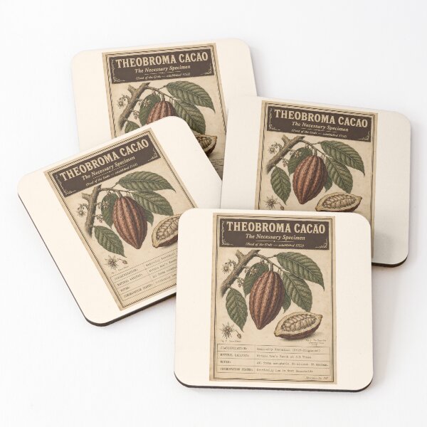 Item preview, Funny Chocolate Lover Gift Vintage Specimen Card Theobroma Cacao Chocolate Humor Shirt Chocoholic Gift Chocolate Sticker designed and sold by Fanverse Merchandise.